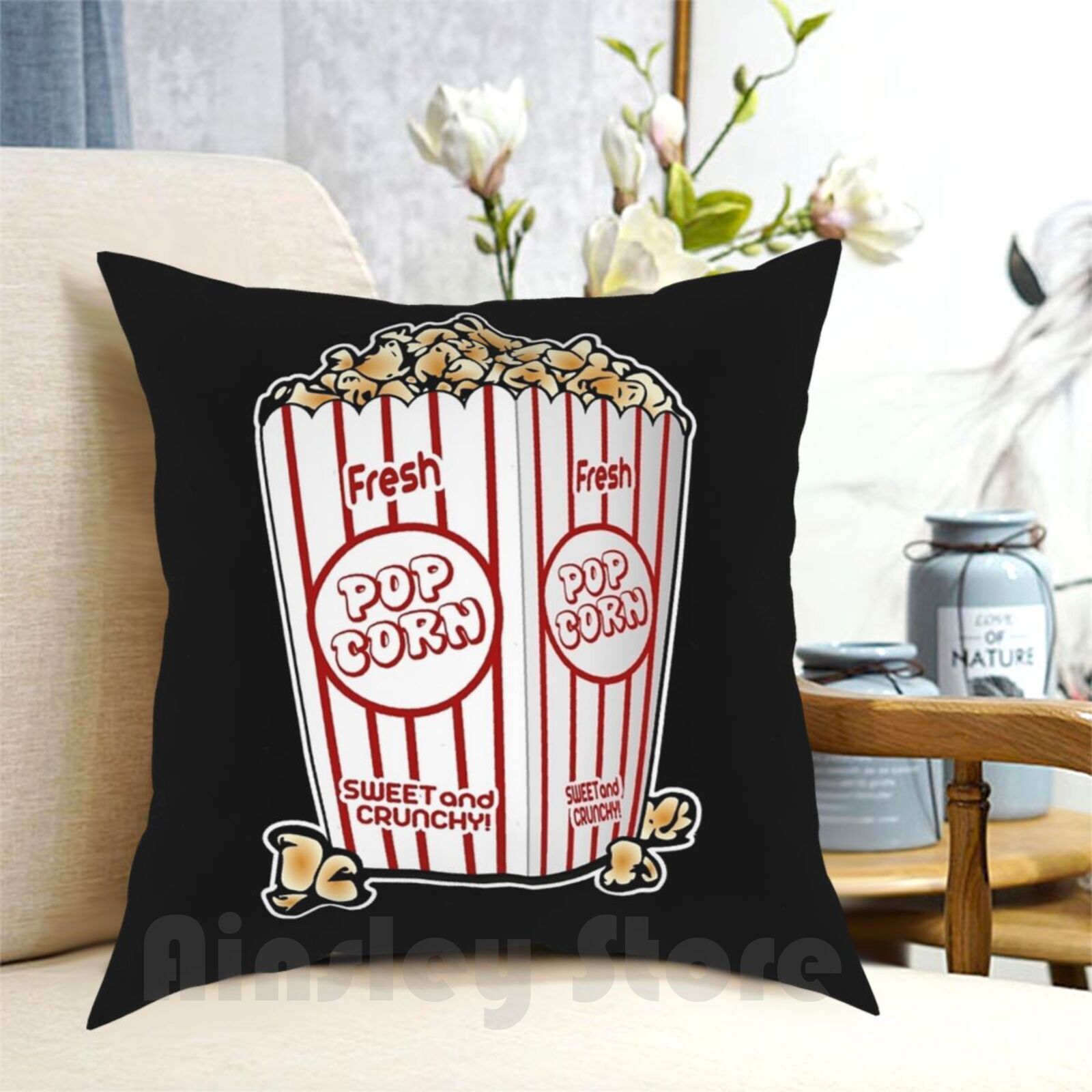 Home Cinema Food - Cinema Popcorn Pack Pillow Case Printed