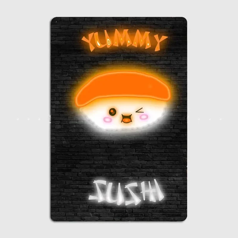 Home Cinema Food - YUMMY SUSHI Food Neon Sign Metal