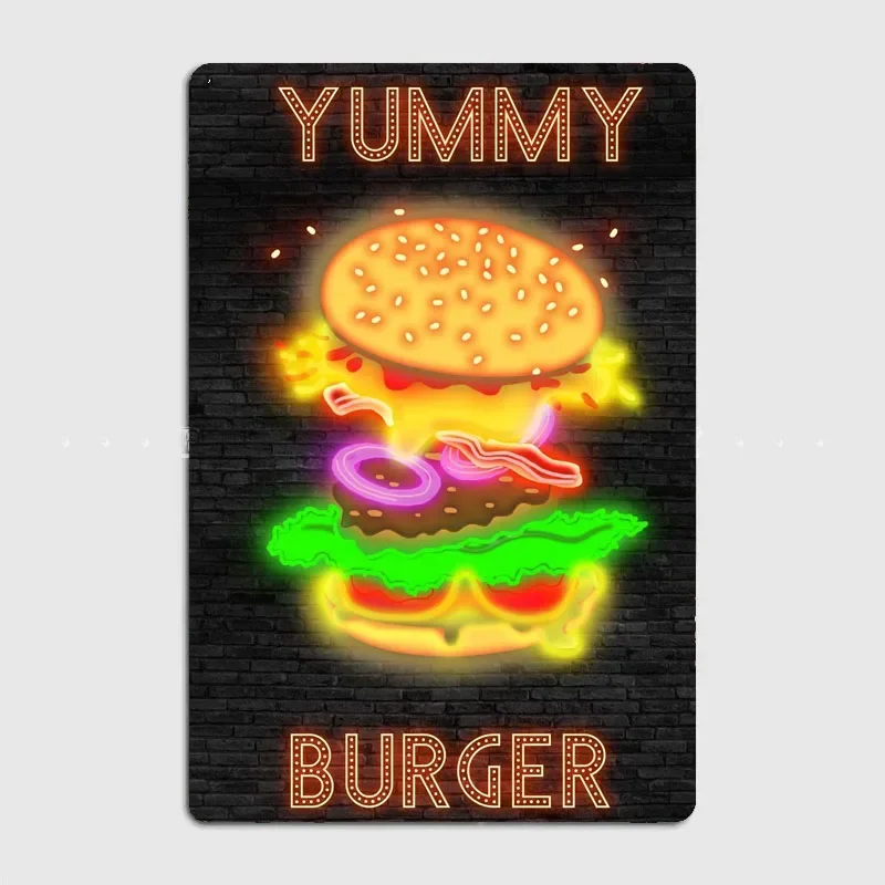 BURGER Food Neon Sign Metal Si - Home Cinema Food recension och pris