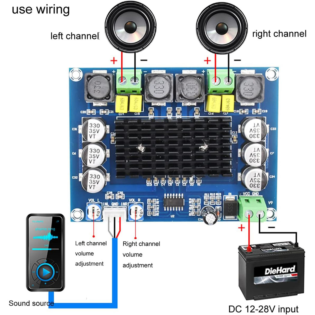 DC 12V 24V 120W*2 TPA3116 D2 D - Surround Sound Decoder recension och pris