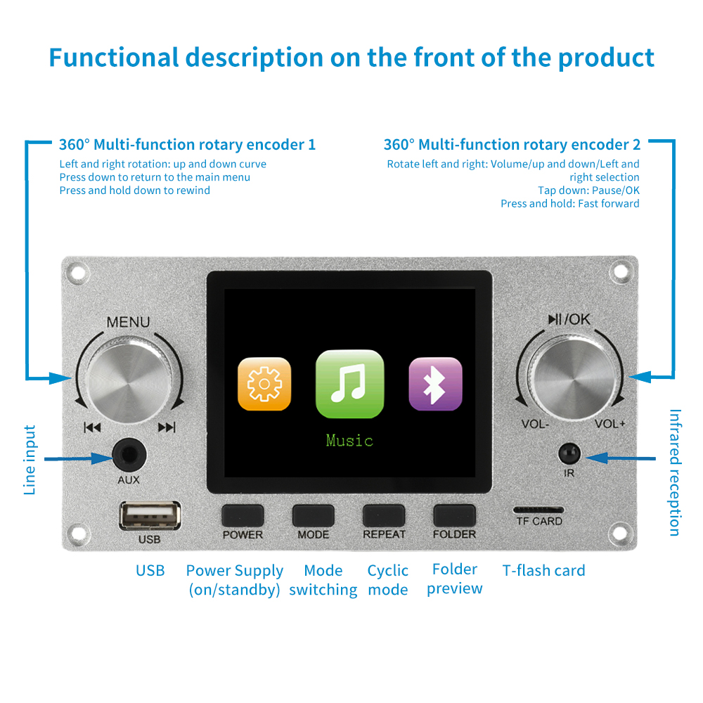2.8-inch TFT Amplifier Bluetoo - Surround Sound Decoder recension och pris