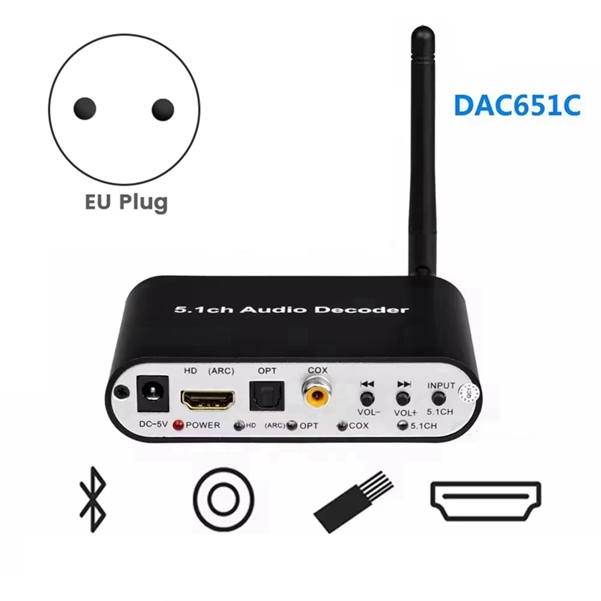 AU47-DAC651C 5.1 Audio Decoder - Surround Sound Decoder recension och pris
