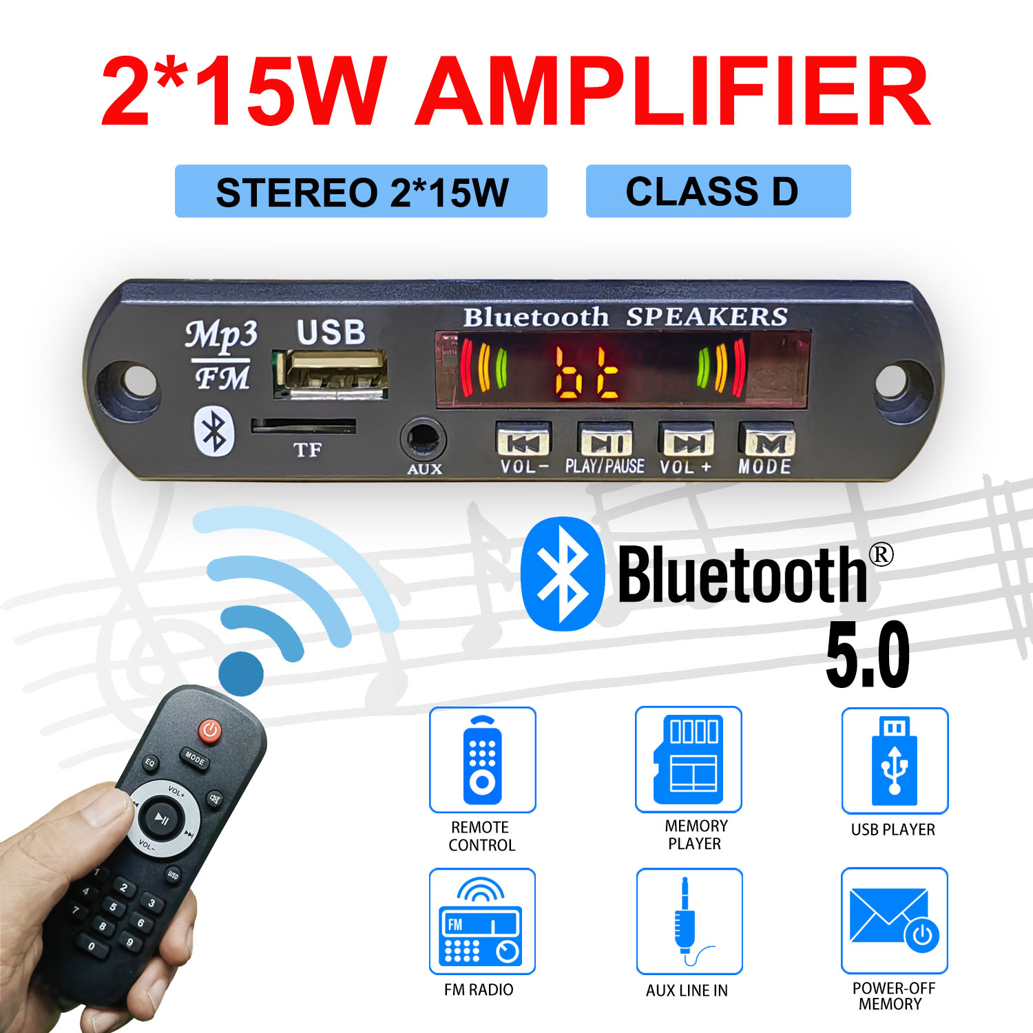 DC 5V-32V 30W Bluetooth5.0 Amp - Surround Sound Decoder recension och pris