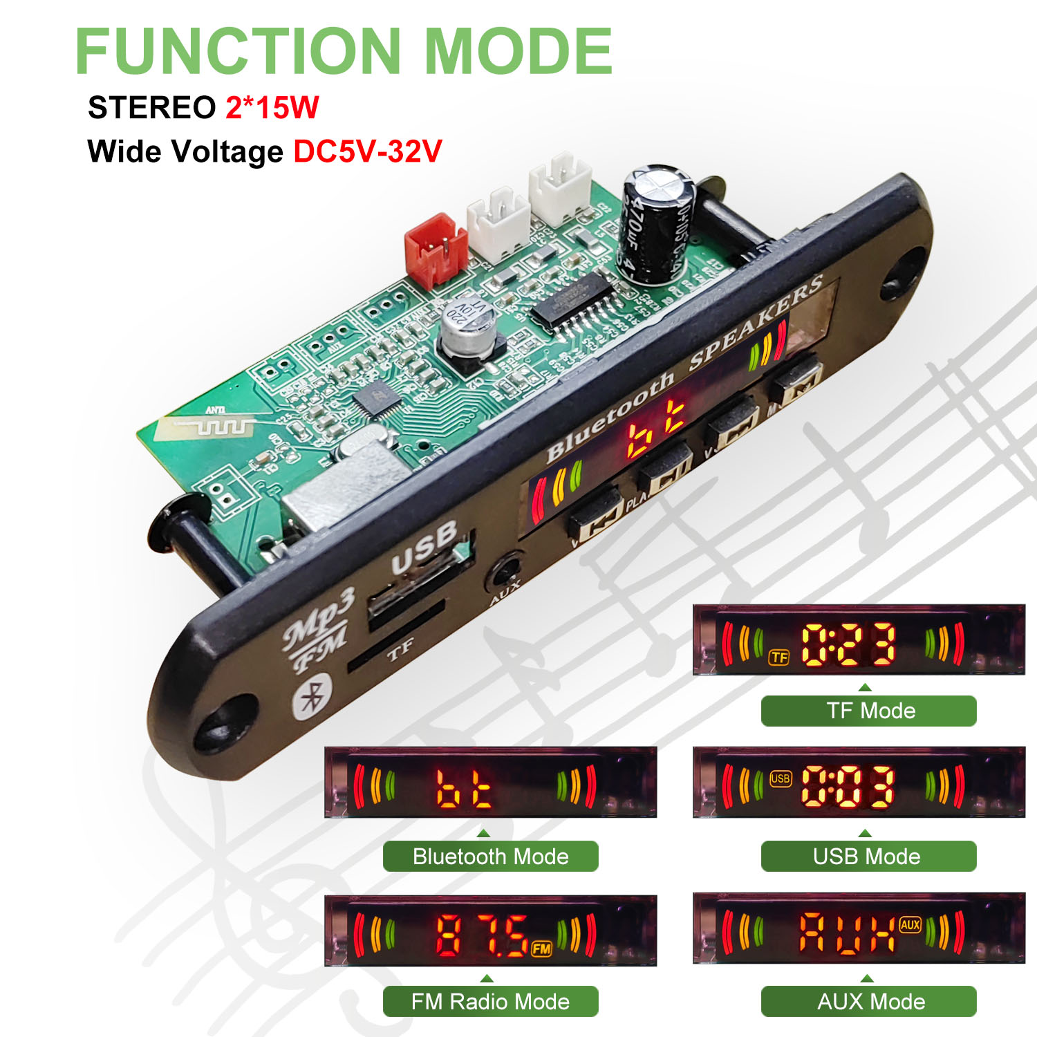 DC 5V-32V 30W Bluetooth5.0 Amp - Surround Sound Decoder recension och pris