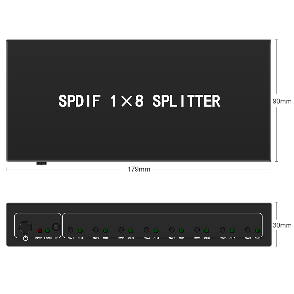 Optical Audio Splitter,1 in 8  - Home Cinema Tv recension och pris