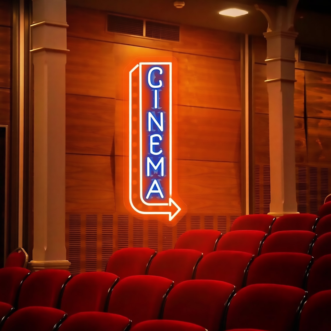 Cinema Neon Sign Cinema Popcor - Home Cinema Food recension och pris