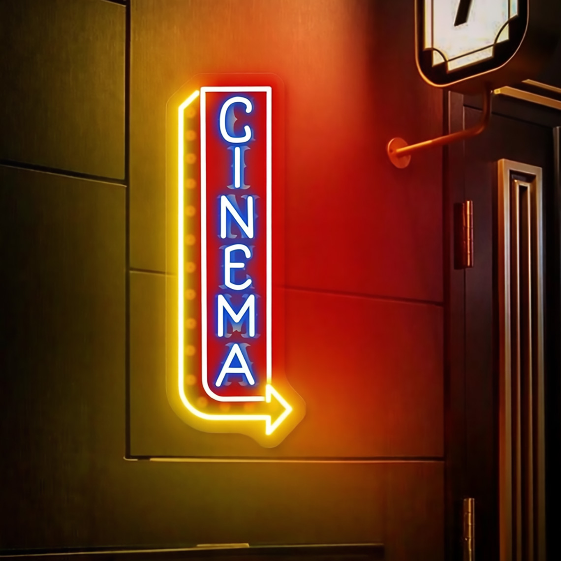 Cinema Neon Sign Cinema Popcor - Home Cinema Food recension och pris