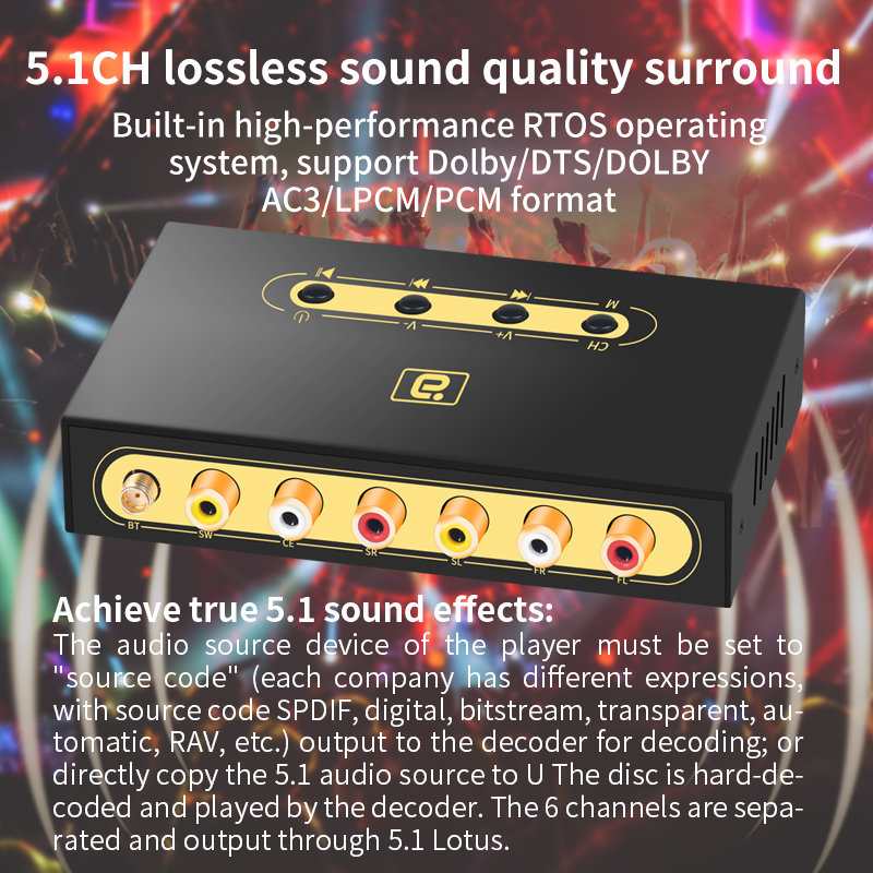 DA720 5.1CH Audio Decoder Blue - Surround Sound Decoder recension och pris