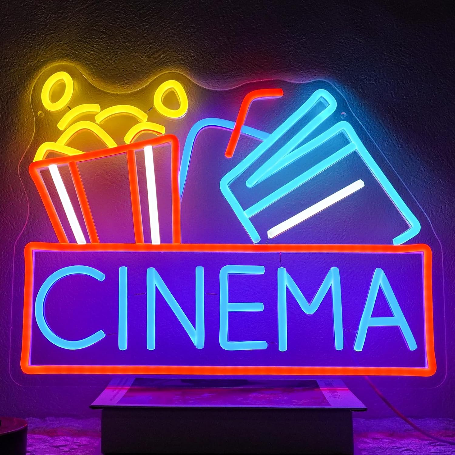 Popcorn Neon Sign Dimmable Foo - Home Cinema Food recension och pris