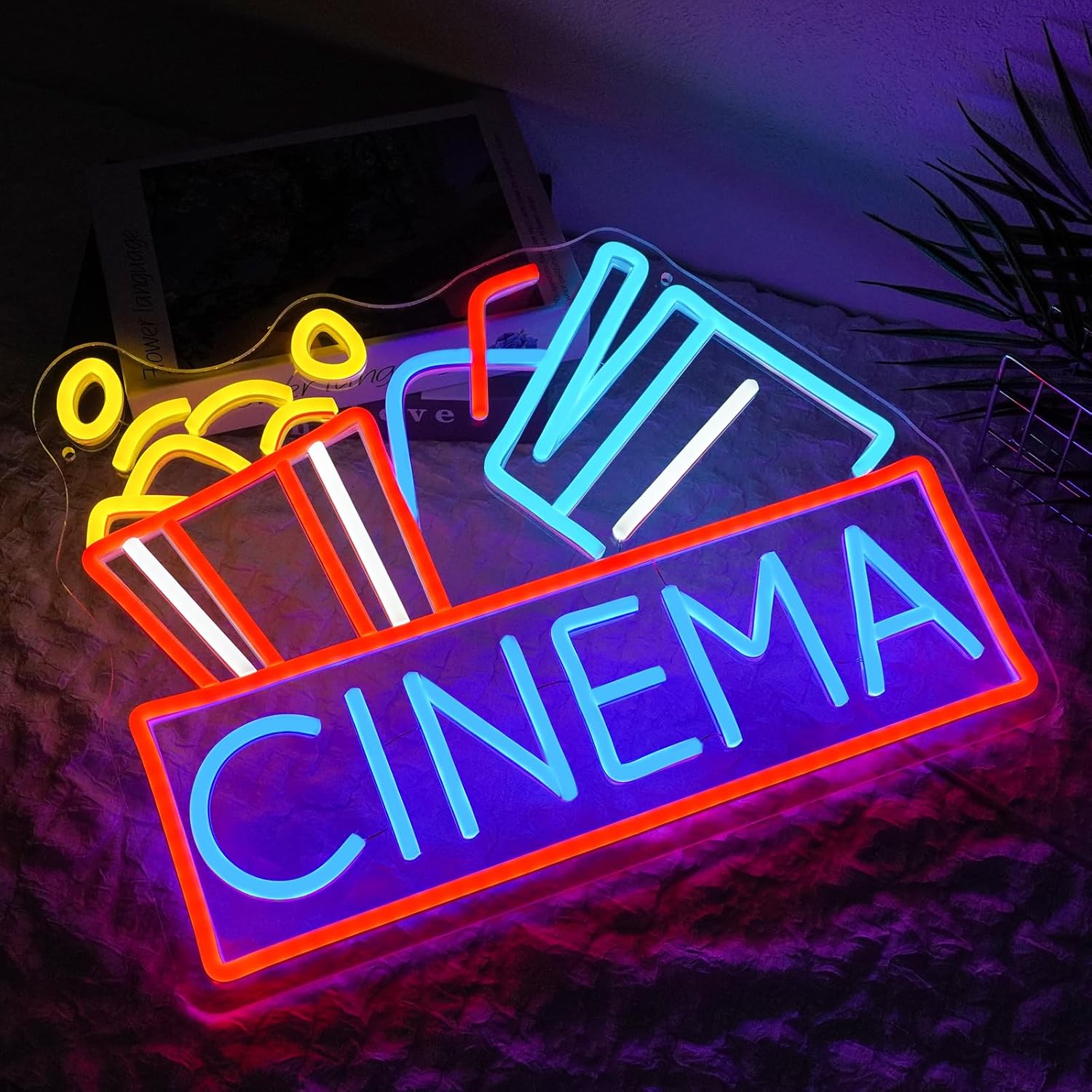 Popcorn Neon Sign Dimmable Foo - Home Cinema Food recension och pris